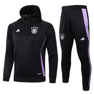 Vêtements de sport avec capuche + pantalons de l'Allemagne 2024/25 - Noir