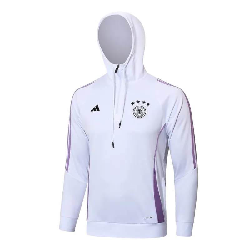 Deutschland 2024/25 Weißes Hoodie Trainingsset mit Hose