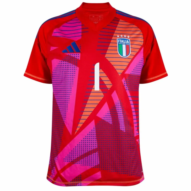 Donnarumma's Italy 2024/25 Goalkeeper Kids' Jersey - Red