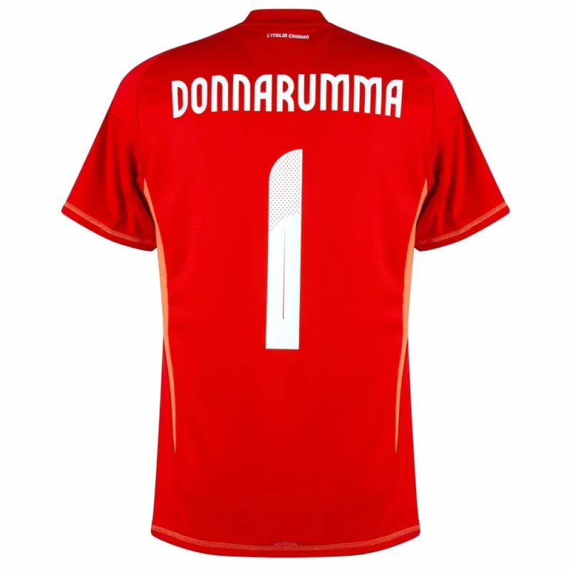 Donnarumma's Italy 2024/25 Goalkeeper Kids' Jersey - Red