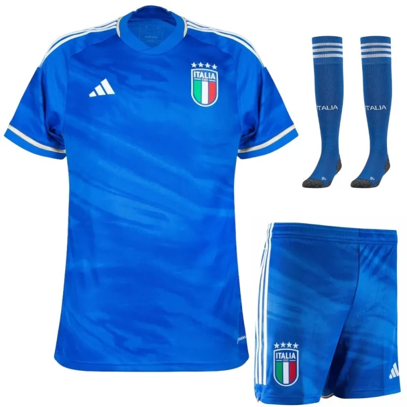 Italiens 2023/24 Heim-Kinder-Trikot-Kit - Blau
