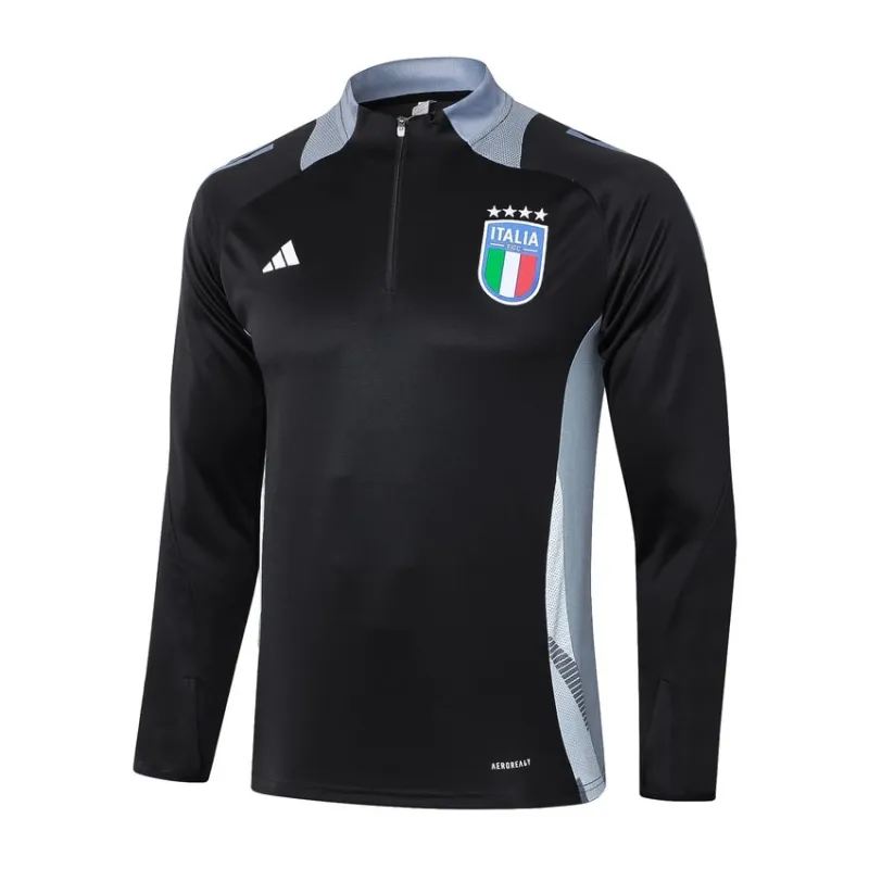 Italienische Langarm-Sportkleidung + Hosen 2024/25 - schwarz