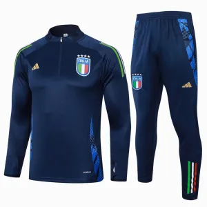 Tenue de sport à manches longues + pantalons d'Italie 2024/25 - bleu