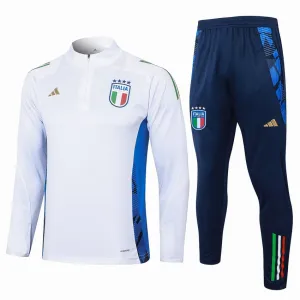 Tenue de sport à manches longues + pantalons d'Italie 2024/25 - blanc