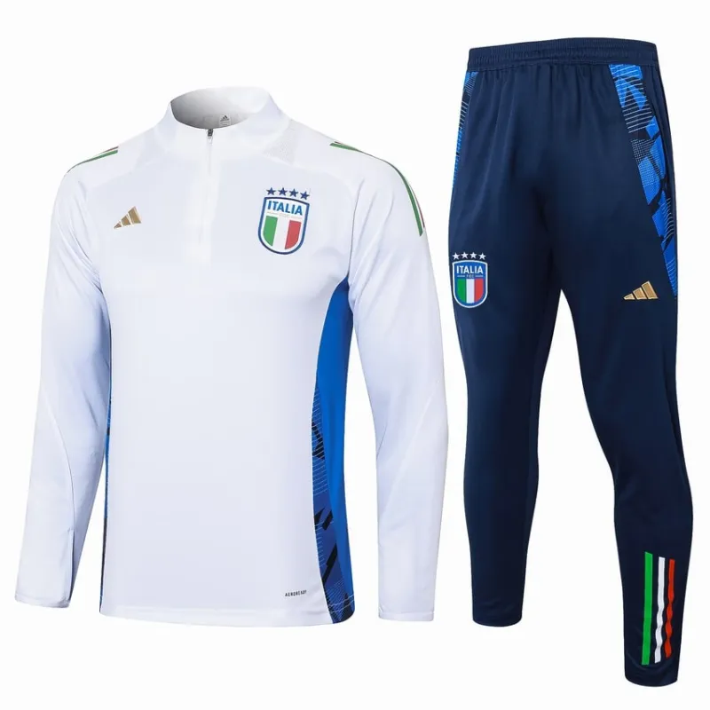 Italienische Langarm-Sportkleidung + Hosen 2024/25 - weiß