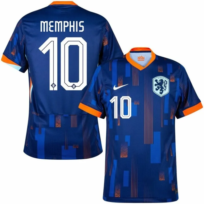 La maglia di trasferta dei Paesi Bassi 2024/25 di Memphis - blu