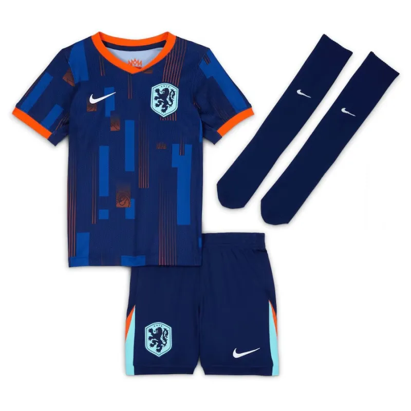 Kit de fútbol para niños de los Países Bajos 2024/25 de fuera - azul