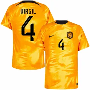 Maillot domicile de la Hollande pour la Coupe du monde de football 2022 de Virgil - orange