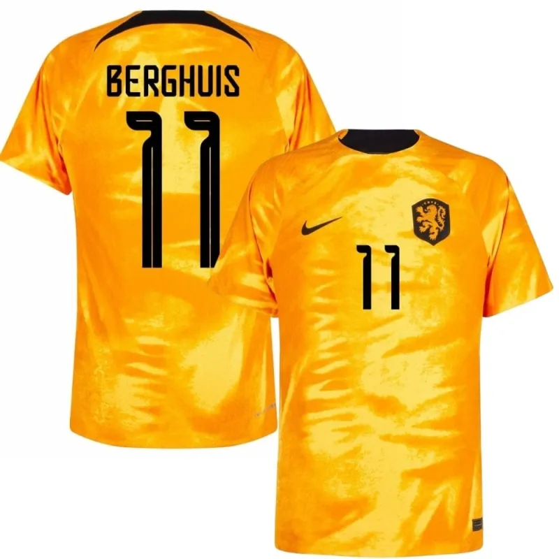 Maillot domicile des Pays - Bas pour la Coupe du monde de football 2022 de Berghuis - orange