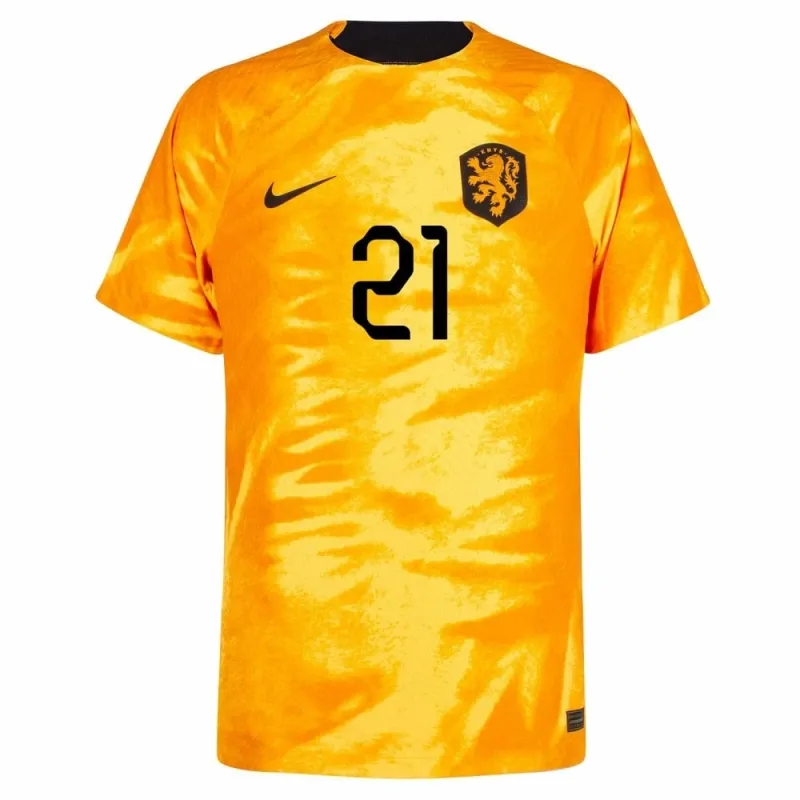 Maillot domicile des Pays - Bas pour la Coupe du monde de football 2022 de De Jong - orange