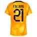 Maillot domicile des Pays - Bas pour la Coupe du monde de football 2022 de De Jong - orange