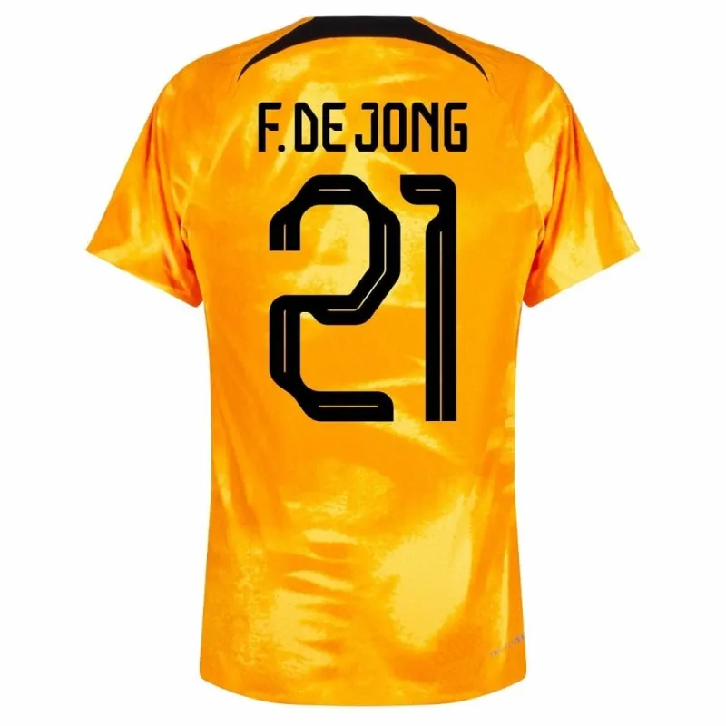 Maillot domicile des Pays - Bas pour la Coupe du monde de football 2022 de De Jong - orange