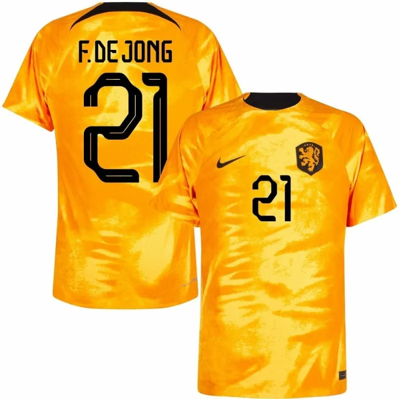 Maillot domicile des Pays - Bas pour la Coupe du monde de football 2022 de De Jong - orange