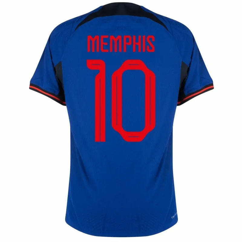 Maillot d'extérieur des Pays - Bas pour la Coupe du monde de football 2022 de Memphis - bleu