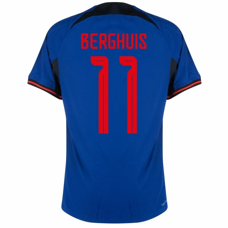Maglia di trasferta dei Paesi Bassi per la Coppa del mondo di calcio 2022 di Berghuis - blu