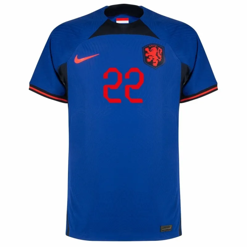 Maillot d'extérieur des Pays - Bas pour la Coupe du monde de football 2022 de Dumfries - bleu