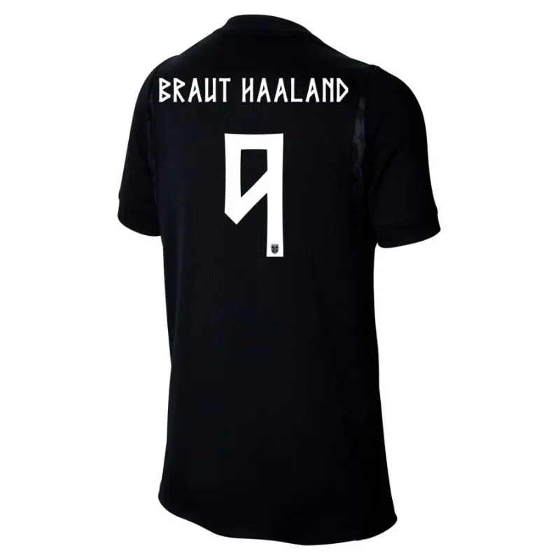Norvegia HAALAND 2026/27 maglia trasferta bambino nera