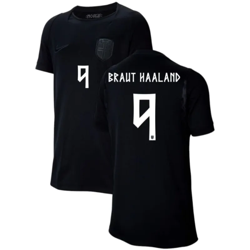 Norvegia HAALAND 2026/27 maglia trasferta bambino nera