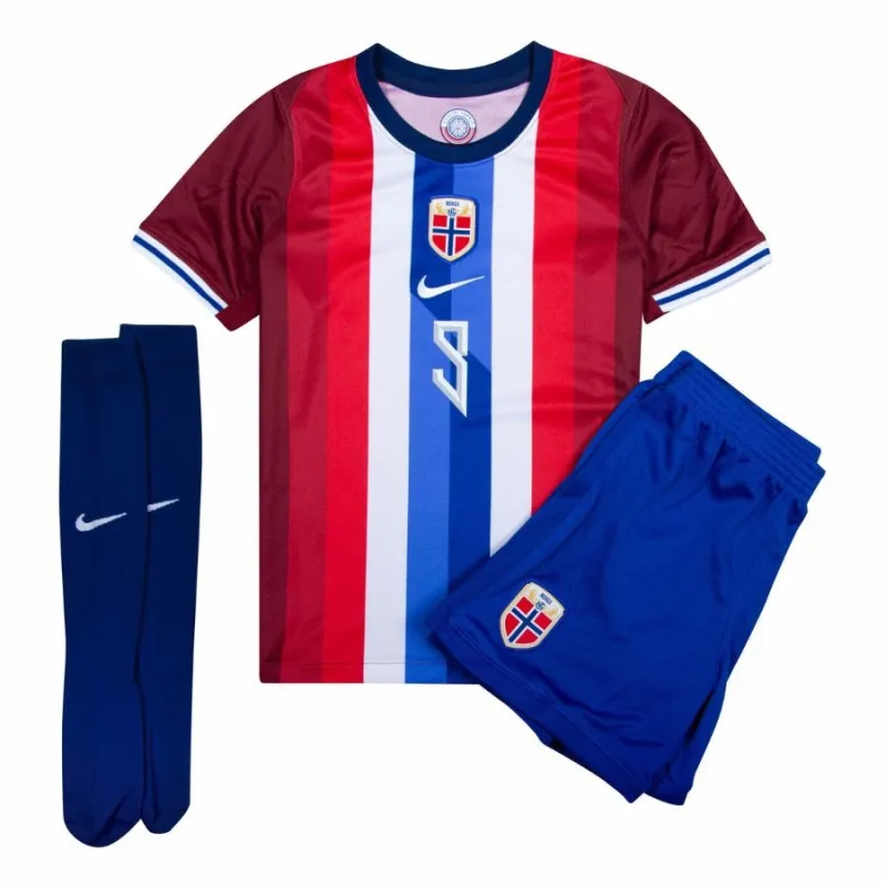 Haaland Set di maglia home bambini della Norvegia 2024/25 - Rosso