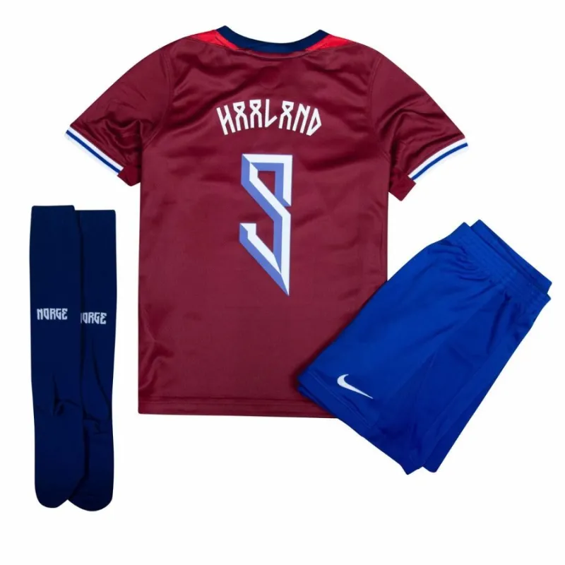 Haaland Set di maglia home bambini della Norvegia 2024/25 - Rosso