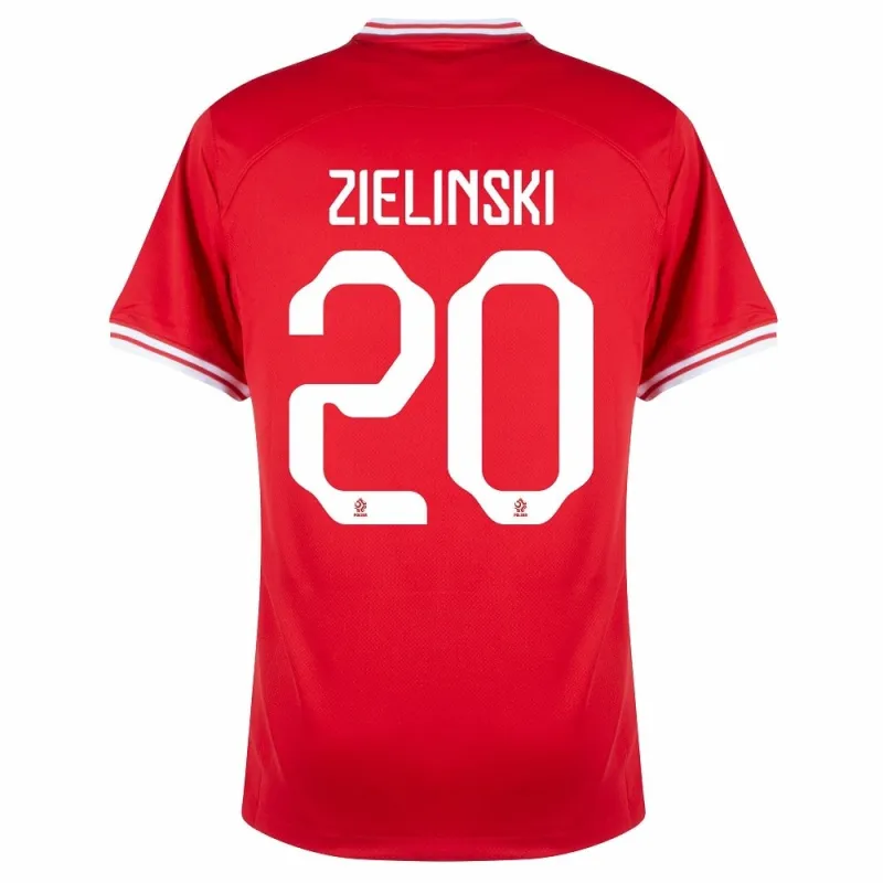 Zielinskis Auswärtspoloshirt von Polen für die Weltmeisterschaft 2022 - Rot