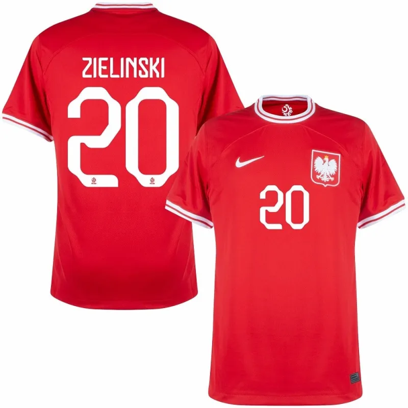 Zielinskis Auswärtspoloshirt von Polen für die Weltmeisterschaft 2022 - Rot