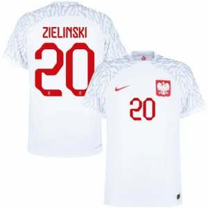 La maglia di casa della Polonia per la Coppa del mondo 2022 di Zielinski - Bianca
