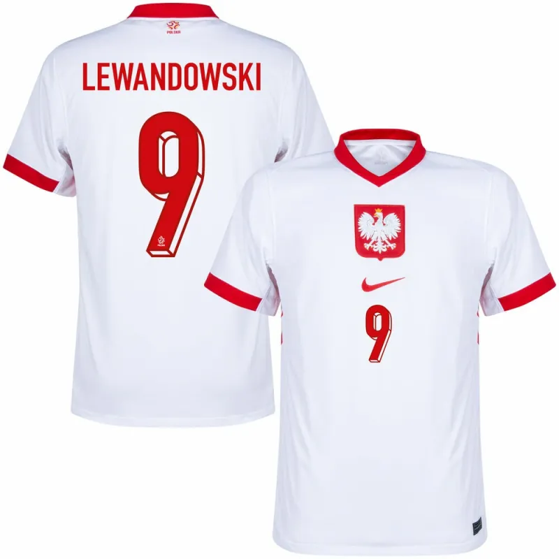 Polen LEWANDOWSKI 2024/25 Heimtrikot - Weiß