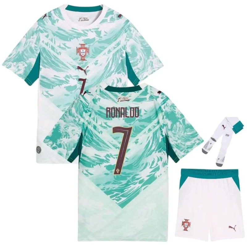 Portugal RONALDO 2026/27 Kinder Auswärtsset Grün