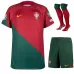 Jeux de maillots pour enfants de l'UEFA Euro 2024 du Portugal - Rouge et Vert