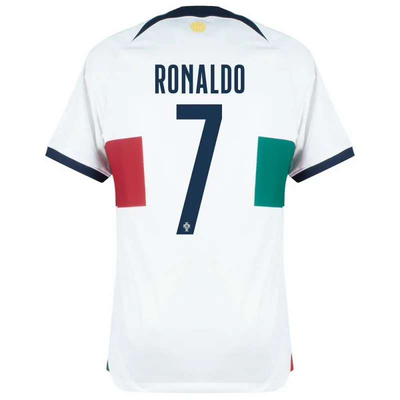 Maillot d'extérieur de la Coupe du monde 2022 du Portugal de Ronaldo - Blanc