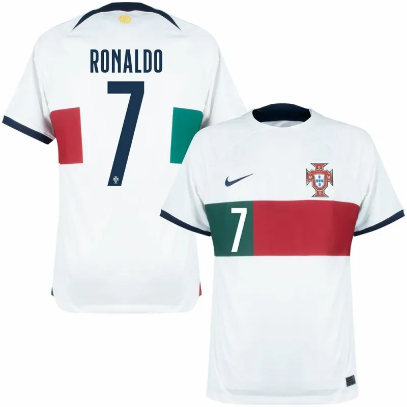 Maillot d'extérieur de la Coupe du monde 2022 du Portugal de Ronaldo - Blanc