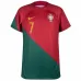 Set di maglie per bambini di casa della Coppa del mondo 2022 del Portogallo di Ronaldo - Rosso e Verde