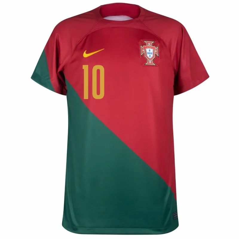 La maglia di casa della Coppa del mondo FIFA 2022 della Portogallo di Bernardo - Rosso e Verde