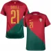 La maglia di casa della Coppa del mondo FIFA 2022 della Portogallo di Diogo Jota - Rosso e Verde
