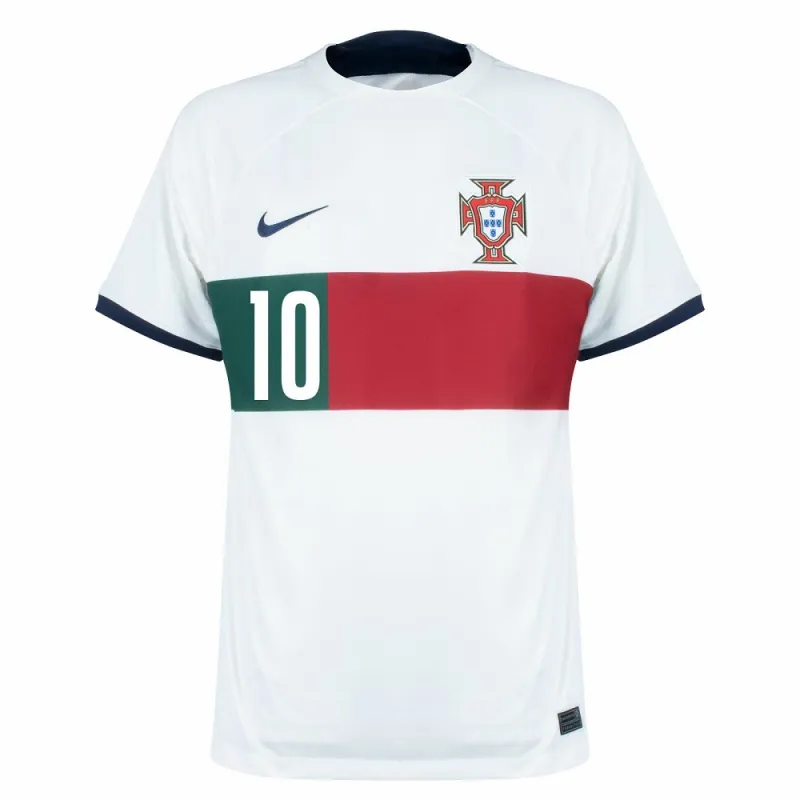 Le maillot de l'équipe away de la Coupe du monde FIFA 2022 du Portugal de Bernardo - Blanc