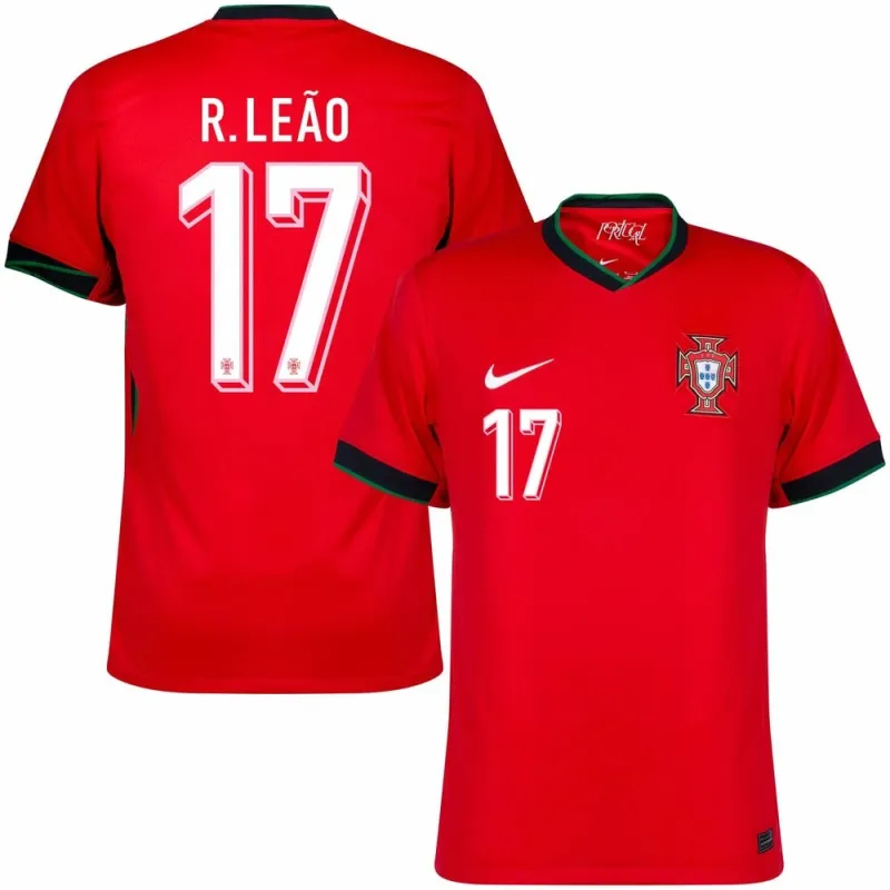 Rafael Leão. Camiseta de local de Portugal 2024/25 - Rojo