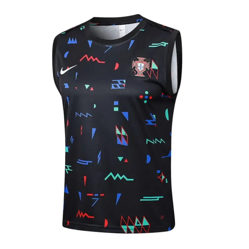 Portugiesisches 2024/25 Tanktop + Shorts - schwarzes Muster
