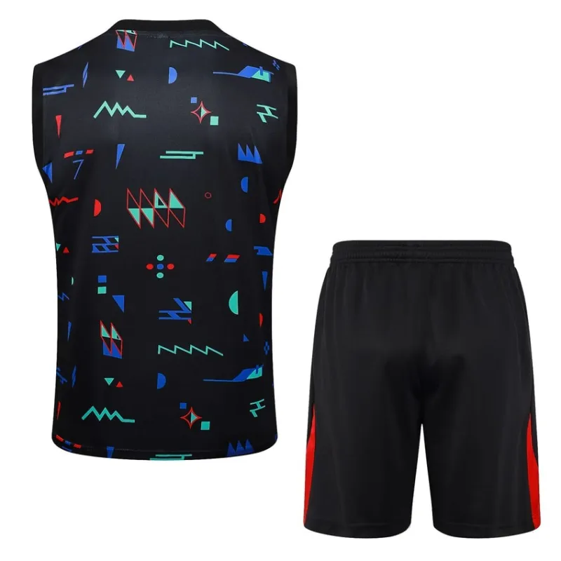 Portugiesisches 2024/25 Tanktop + Shorts - schwarzes Muster