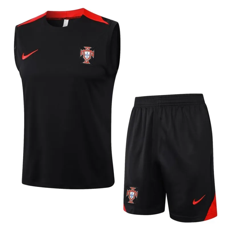 Portugiesisches 2024/25 Tanktop + Shorts - schwarz