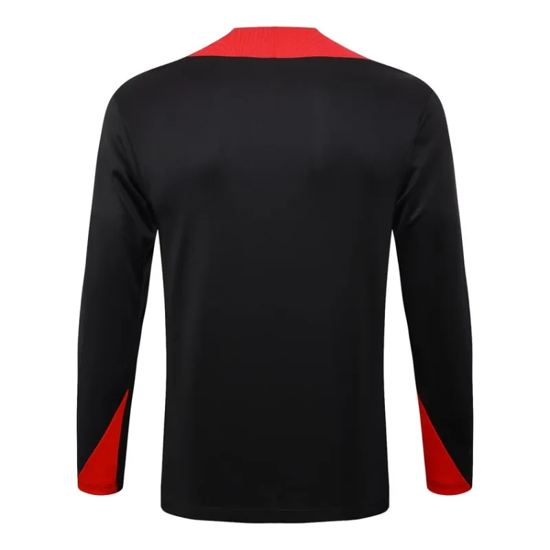 Ropa de deporte de manga larga + pantalones de Portugal 2024/25 - negro