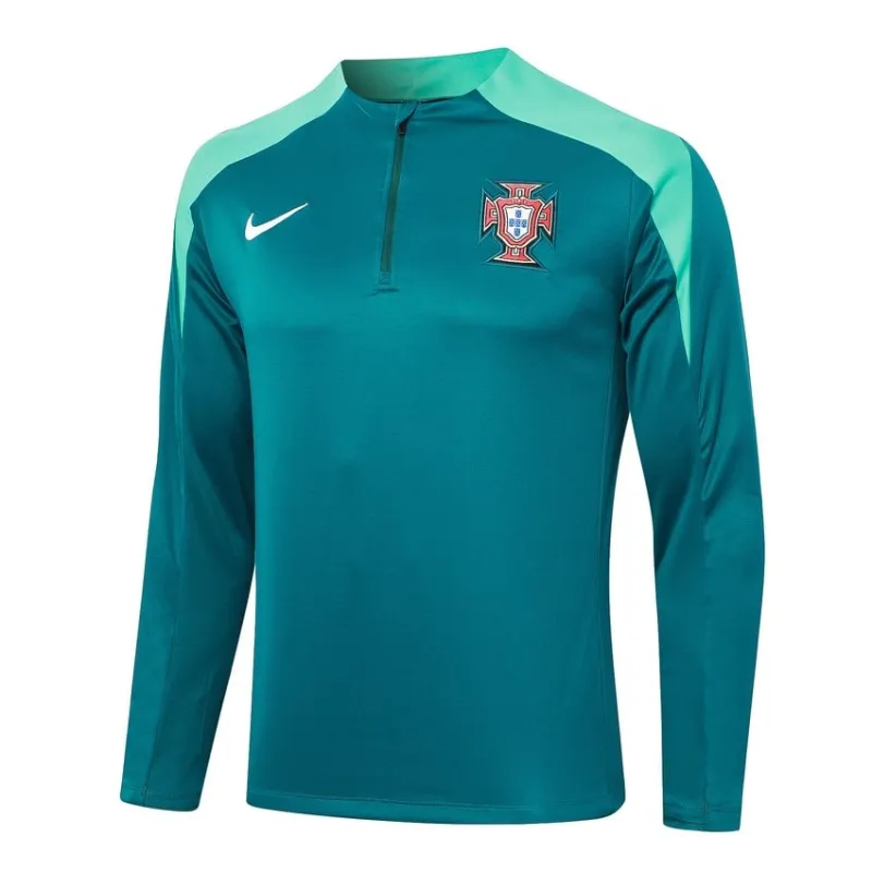 Ropa de deporte de manga larga + pantalones de Portugal 2024/25 - verde