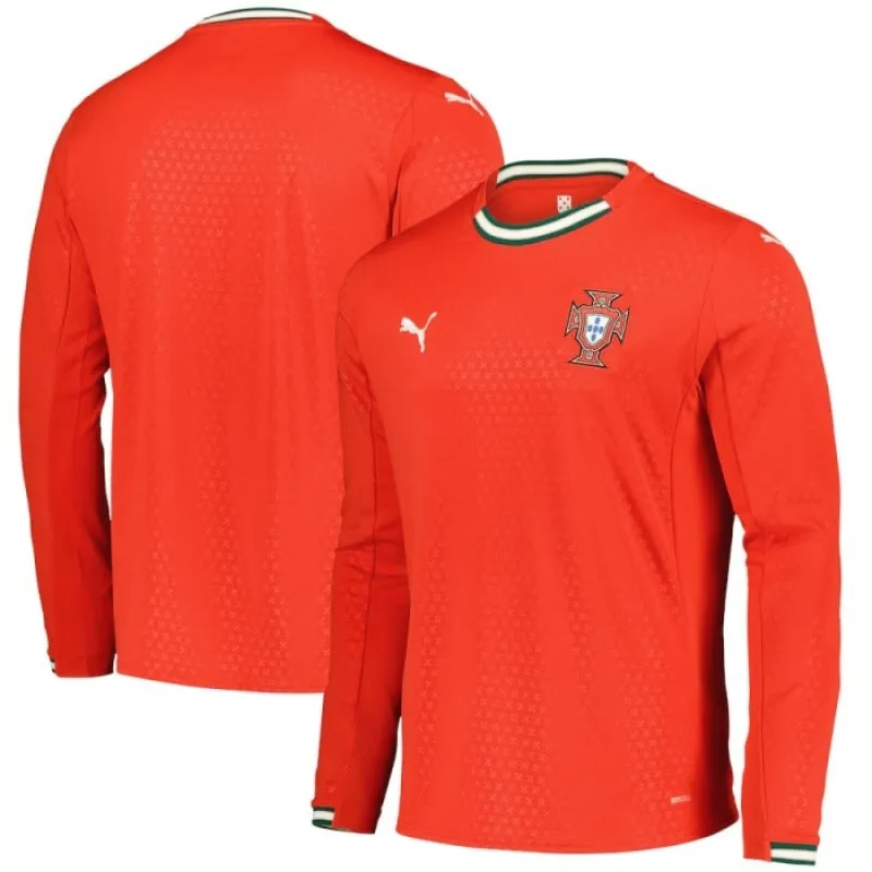 Portugal 2025/26 Heimtrikot langarm - Rot