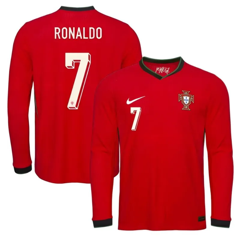 Portugal RONALDO 2025/26 Heimtrikot langarm - Rot