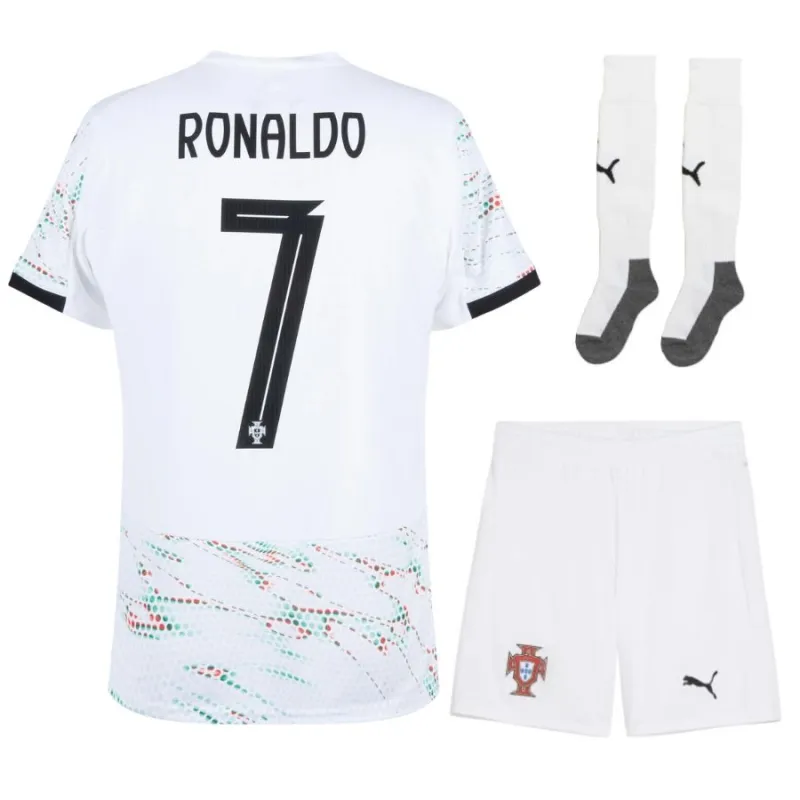 Portugal RONALDO Kinder-Kit 2025/26 Auswärts - Weiß