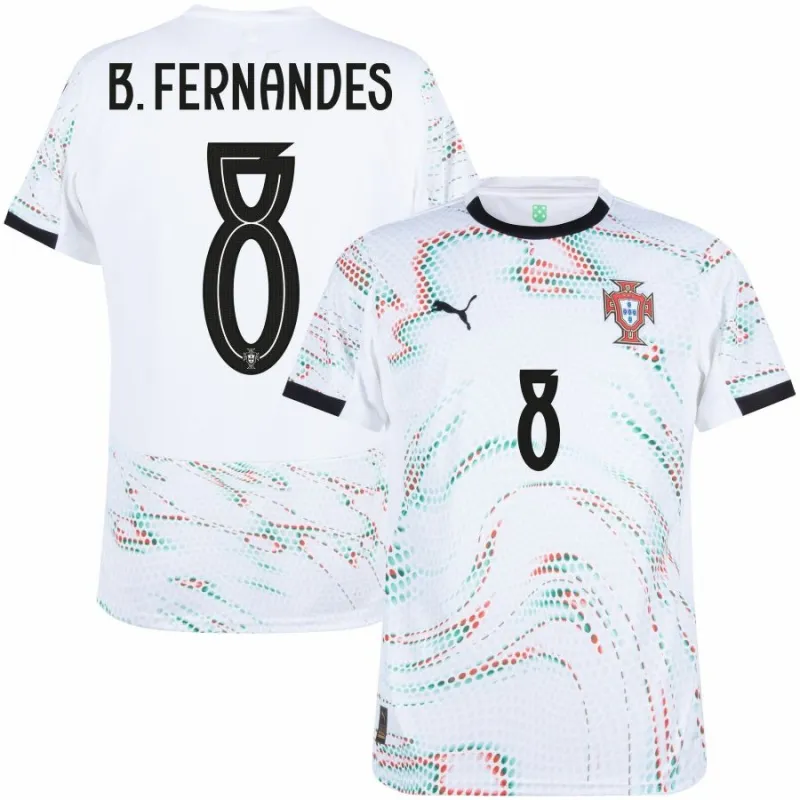 Portugal B.FERNANDES 2025/26 Auswärtstrikot - Weiß