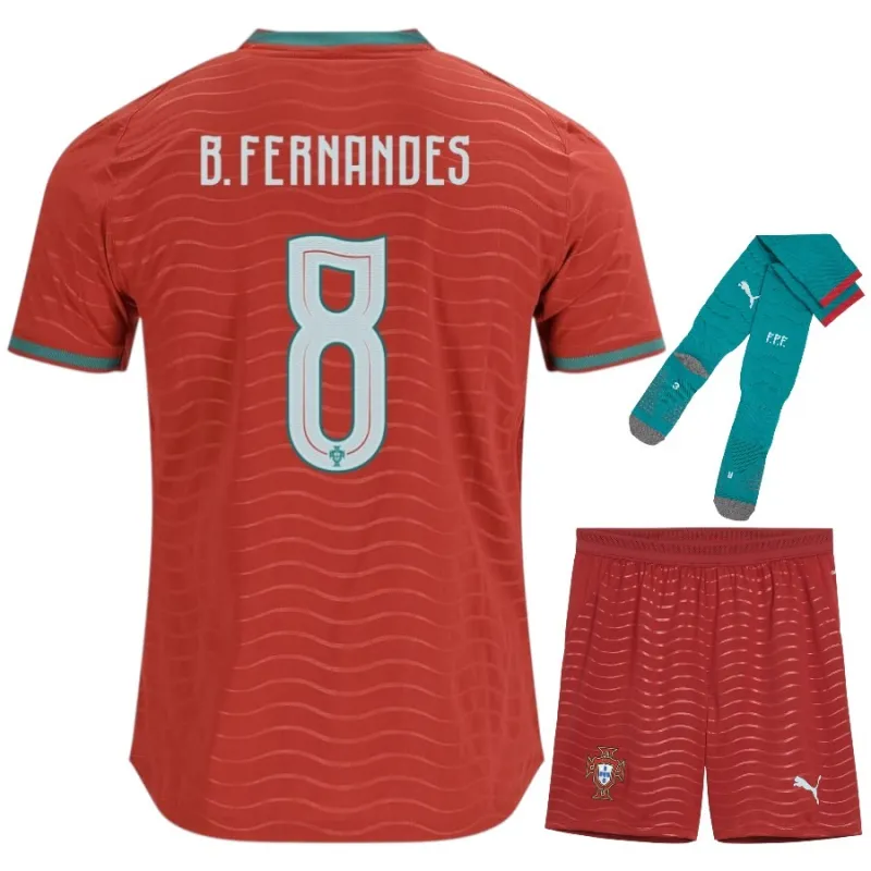 Portogallo B.FERNANDES Kit bambino 2026/27 Casa - Rosso