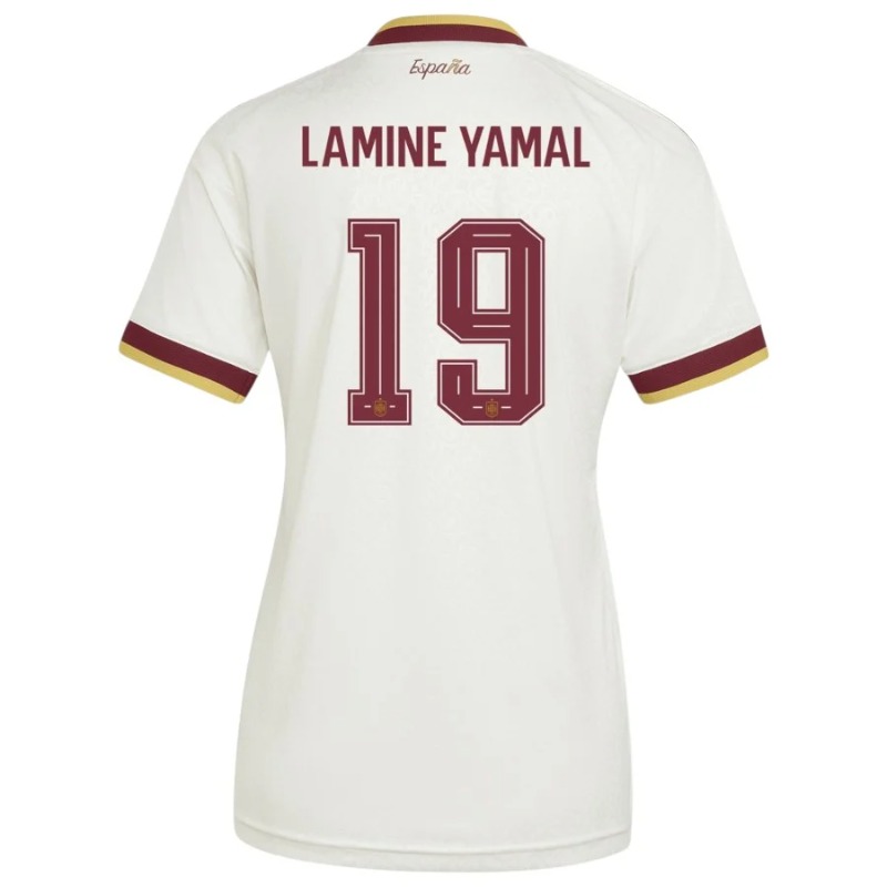 Spagna LAMINE YAMAL 2026/27 maglia trasferta donna bianca