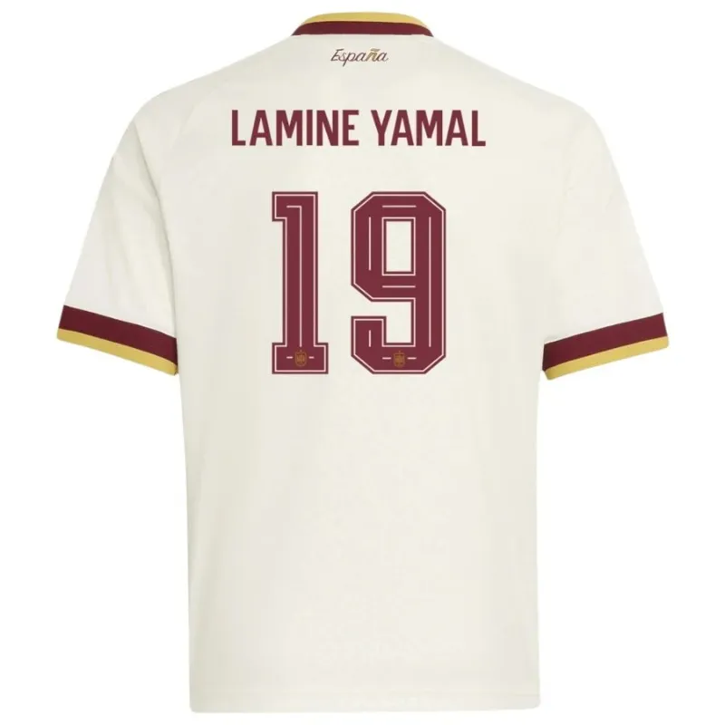 Spagna LAMINE YAMAL 2026/27 maglia trasferta bambino bianca