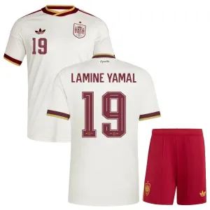España LAMINE YAMAL 2026/27 conjunto camiseta visita niño blanco